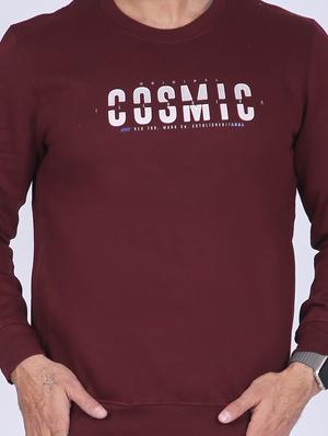 maroon chest print sweatshirt - 18399051 - Standard Image - 5