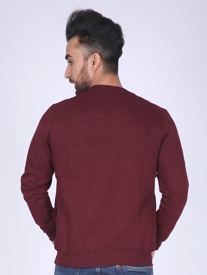 maroon chest print sweatshirt - 18399051 - Zoom Image - 4
