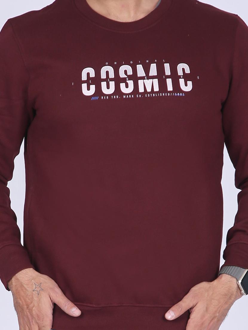 maroon chest print sweatshirt - 18399051 - Zoom Image - 5