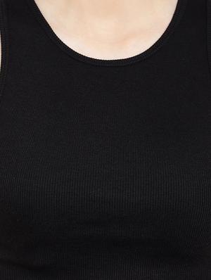 round neck solid crop top - 18399603 - Standard Image - 6