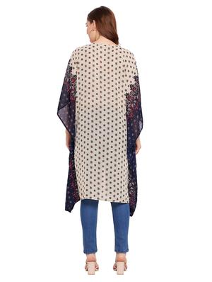 beige printed kaftan kurta - 18399648 - Standard Image - 5