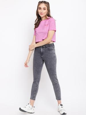 high rise stone washed jean - 18399767 - Standard Image - 4