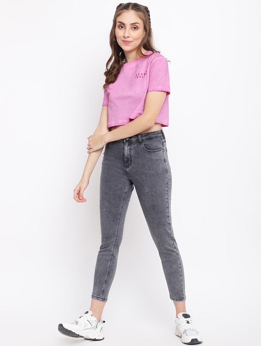 high rise stone washed jean - 18399767 - Zoom Image - 4