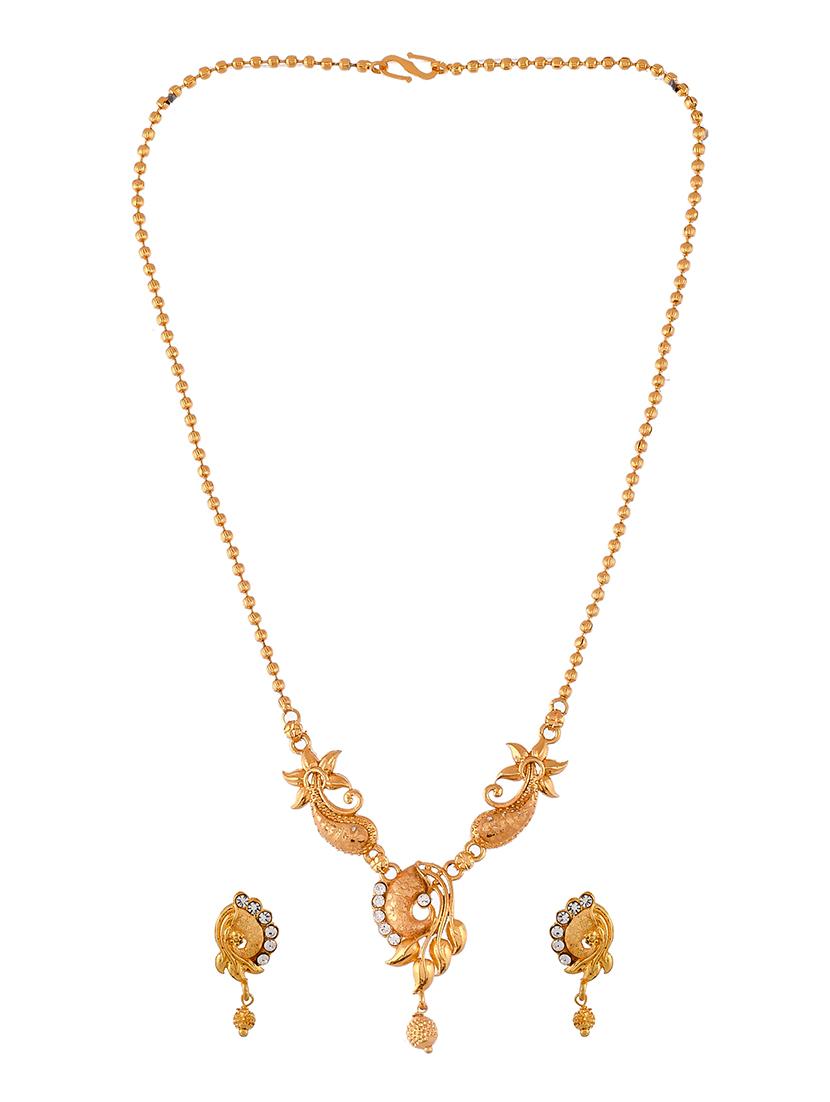 gold brass necklaces and earring - 18399788 - Zoom Image - 2