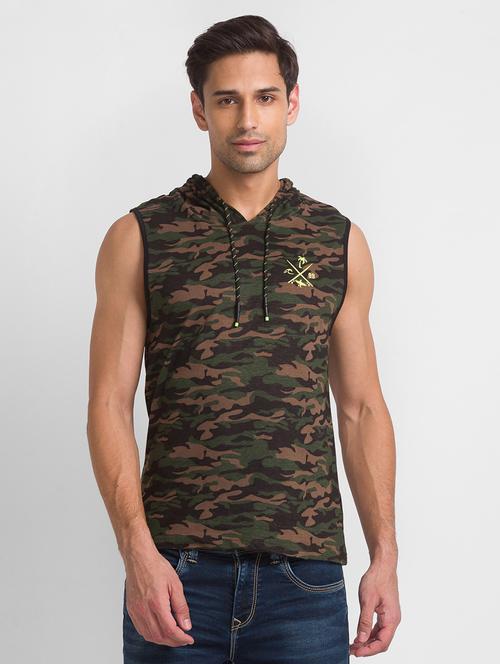 olive green camouflage t-shirt - 18399911 - Very Small Image - 1