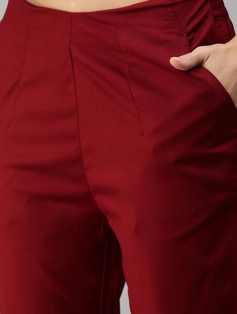 mid rise solid cigarette pants trouser - 18400168 - Zoom Image - 5