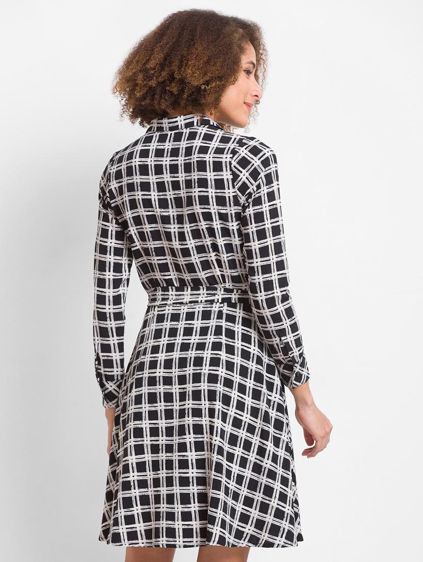 tie front checkered shirt dress - 18400323 - Zoom Image - 2