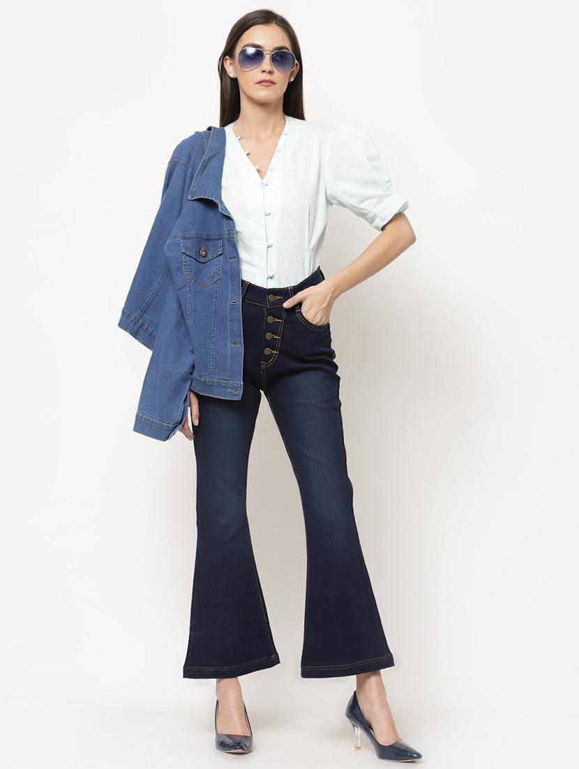 high rise stone washed bootcut jean - 18400405 - Zoom Image - 4
