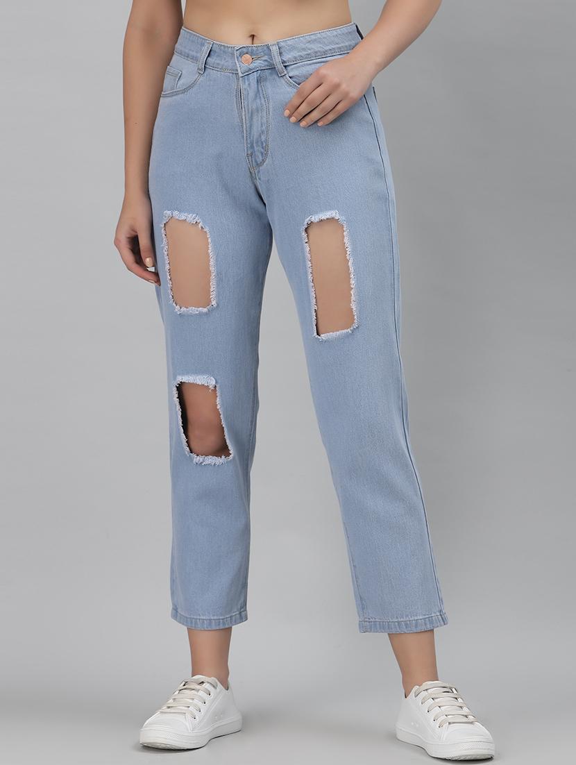 high rise distressed mom jean - 18400409 - Zoom Image - 1
