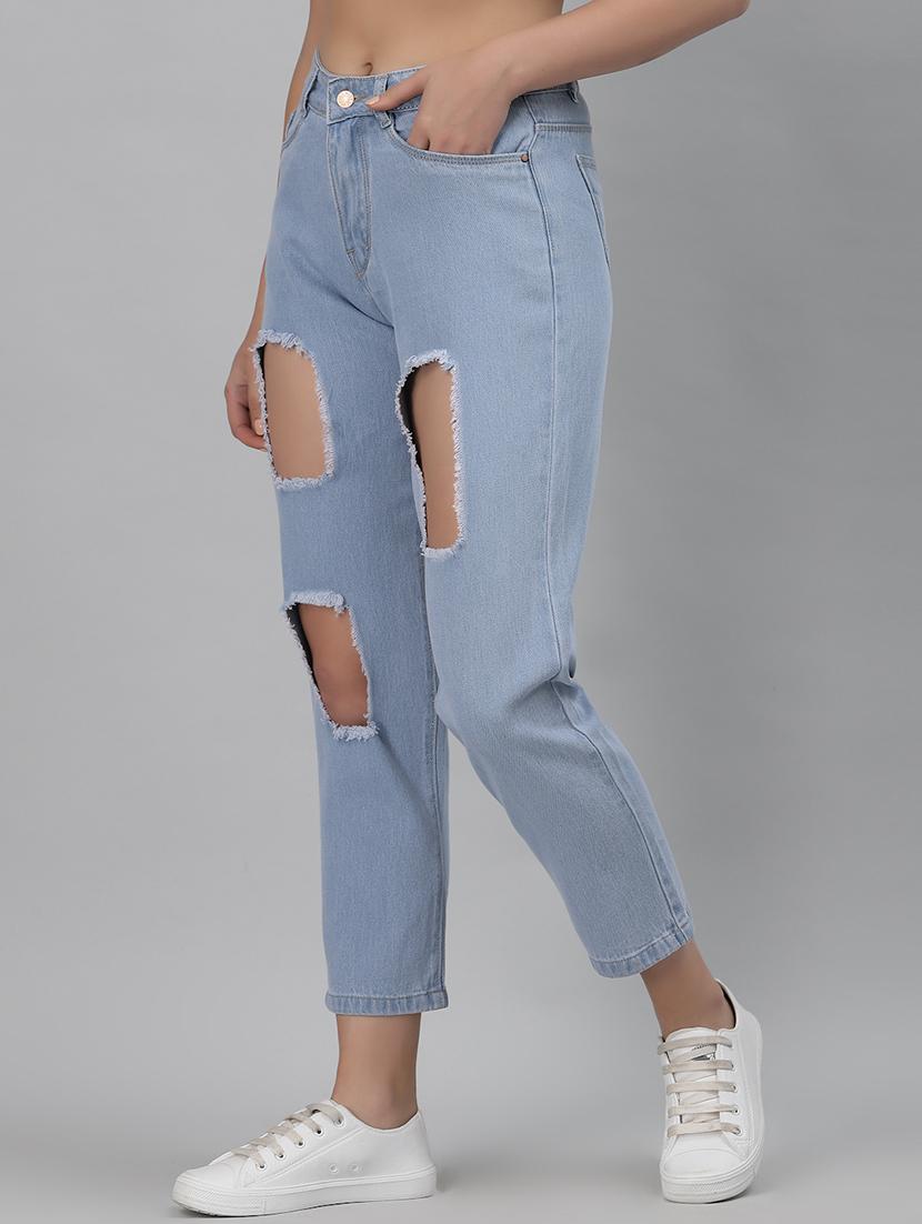 high rise distressed mom jean - 18400409 - Zoom Image - 2