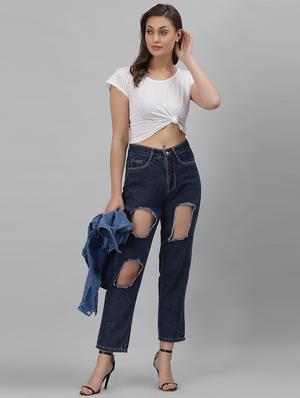 high rise distressed mom jean - 18400410 - Standard Image - 4