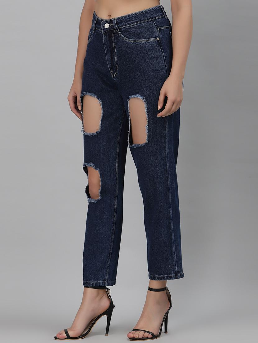 high rise distressed mom jean - 18400410 - Zoom Image - 2
