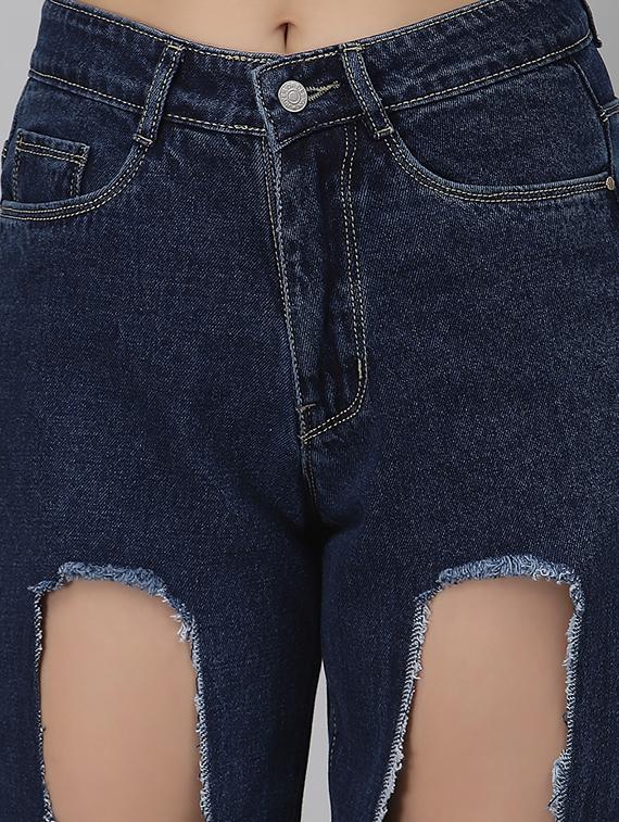 high rise distressed mom jean - 18400410 - Zoom Image - 5