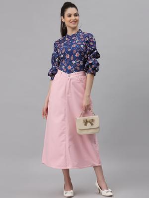 high rise solid a-line skirt - 18400411 - Standard Image - 4