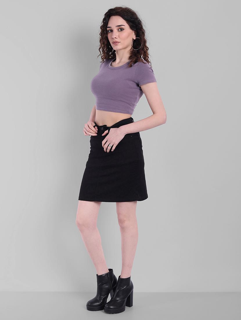 high rise solid pencil skirt - 18400412 - Zoom Image - 4