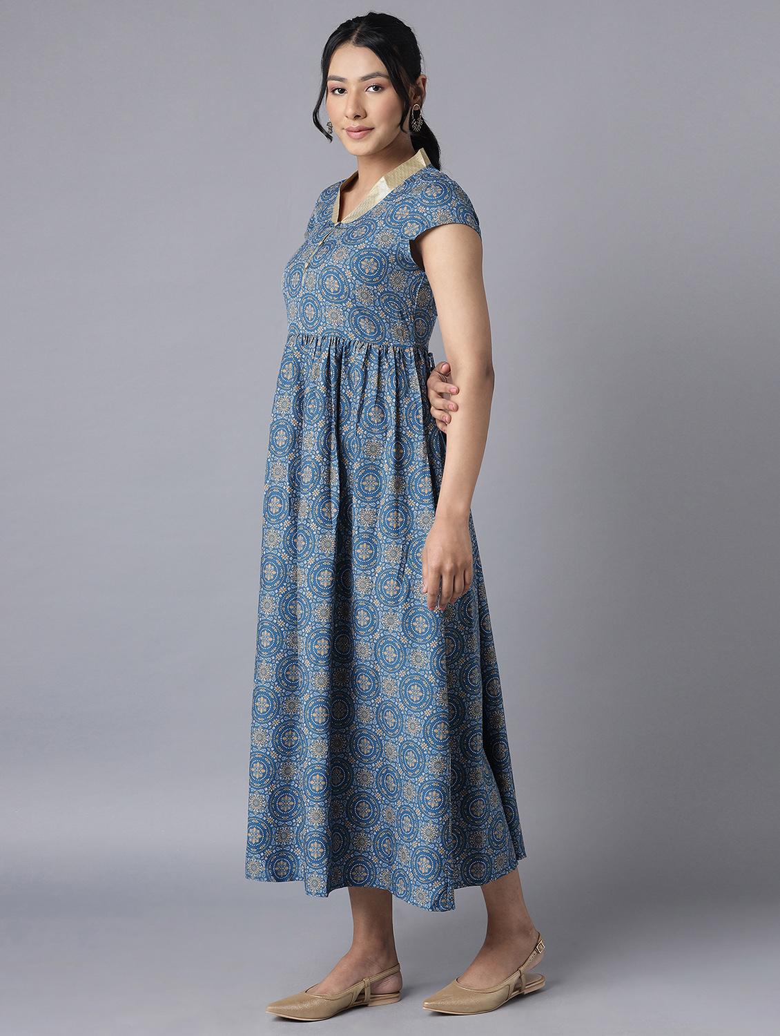 v-neck printed maxi dress - 18400630 - Zoom Image - 2