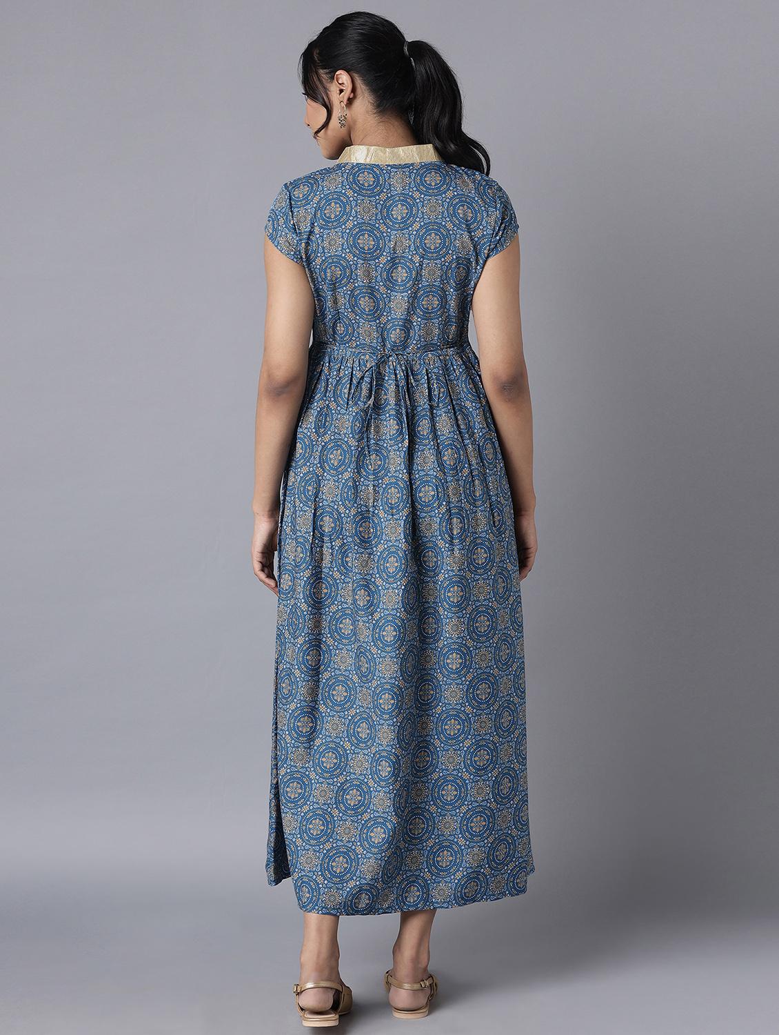 v-neck printed maxi dress - 18400630 - Zoom Image - 3