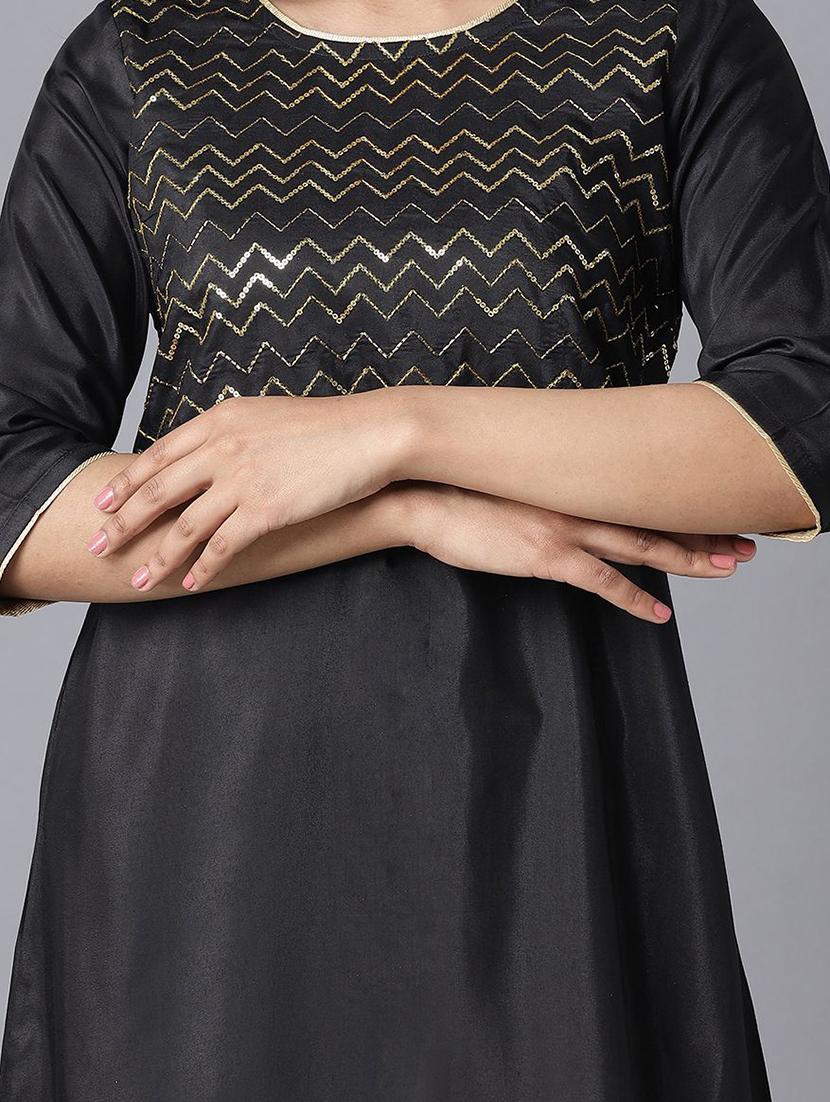 black cotton blend suit set - 18400646 - Zoom Image - 5