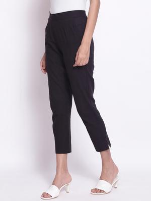 mid rise solid cigarette pant trouser - 18400735 - Standard Image - 2
