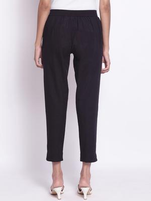 mid rise solid cigarette pant trouser - 18400735 - Standard Image - 3