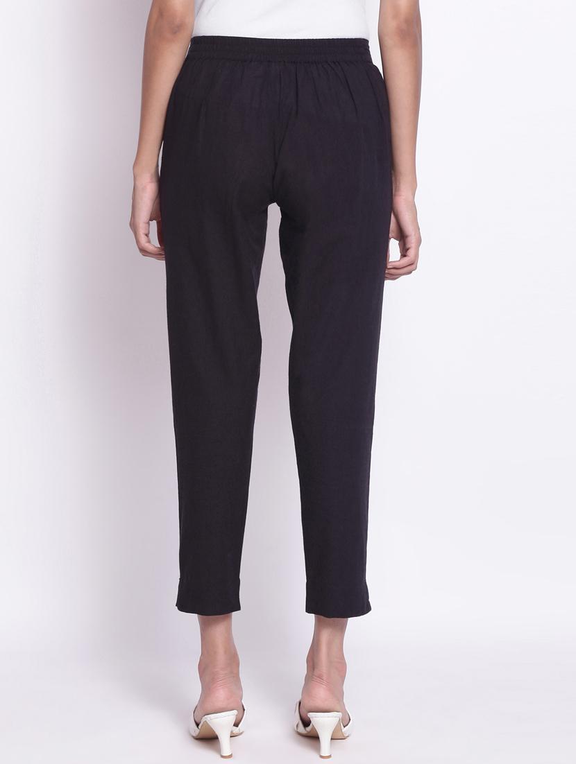 mid rise solid cigarette pant trouser - 18400735 - Zoom Image - 3