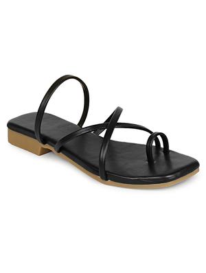 black slip on sandal - 18401121 - Standard Image - 2