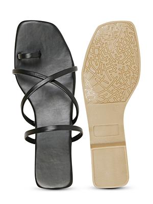 black slip on sandal - 18401121 - Standard Image - 6