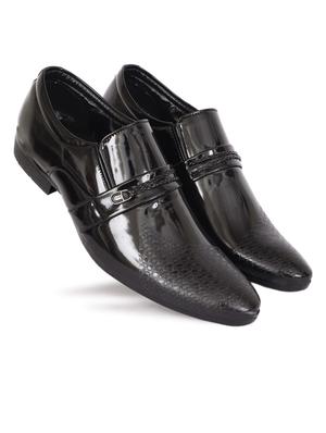 black synthetic slip on shoes - 18401144 - Standard Image - 2