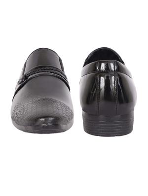 black synthetic slip on shoes - 18401144 - Standard Image - 4