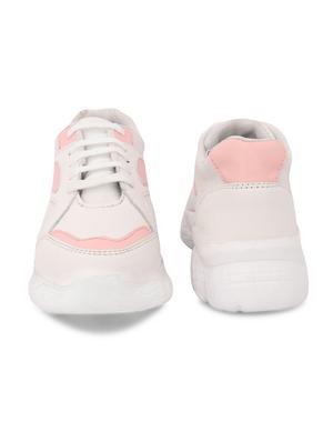 pink mesh laceup sports shoes - 18401384 - Standard Image - 5