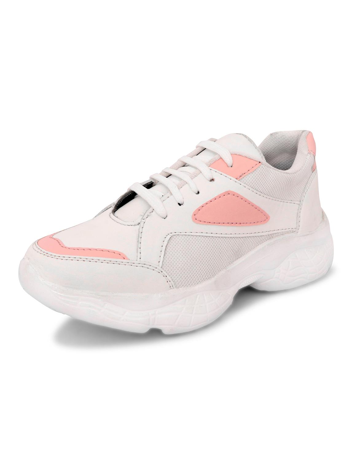 pink mesh laceup sports shoes - 18401384 - Zoom Image - 3