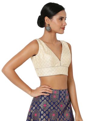 gold art silk regular blouse - 18401822 - Standard Image - 2