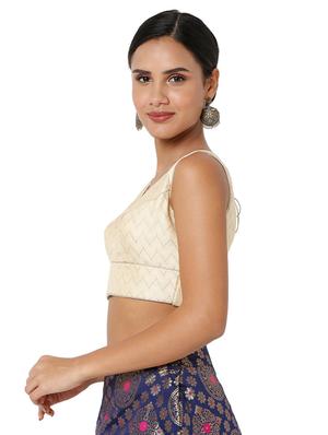 gold art silk regular blouse - 18401822 - Standard Image - 3
