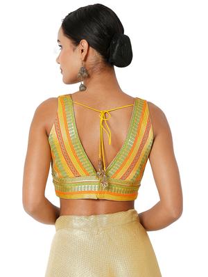 yellow art silk printed blouse - 18401847 - Standard Image - 4