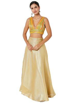 yellow art silk printed blouse - 18401847 - Standard Image - 5