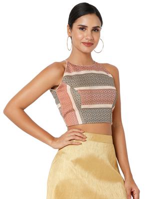 orange silk printed blouse - 18401851 - Standard Image - 3