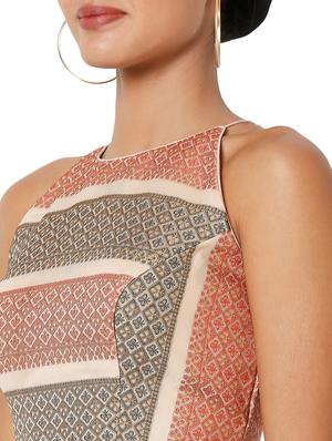 orange silk printed blouse - 18401851 - Standard Image - 6