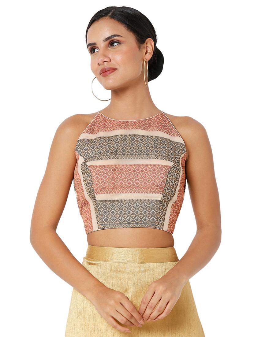 orange silk printed blouse - 18401851 - Zoom Image - 1