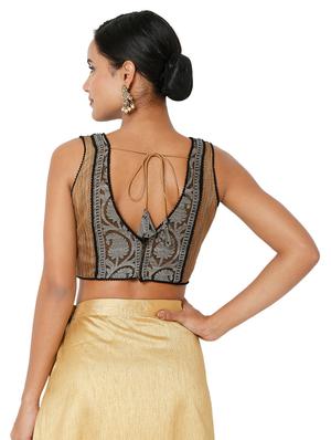 gold cotton printed blouse - 18401852 - Standard Image - 4