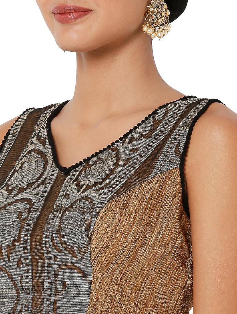 gold cotton printed blouse - 18401852 - Zoom Image - 6