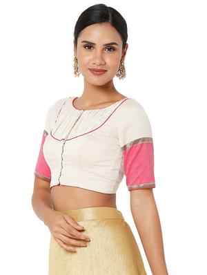 white cotton printed blouse - 18401854 - Standard Image - 2