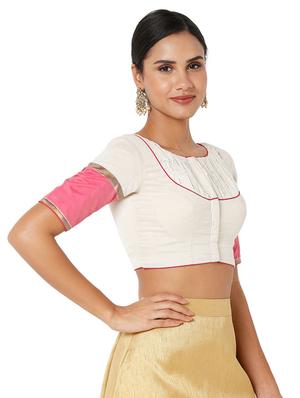 white cotton printed blouse - 18401854 - Standard Image - 3