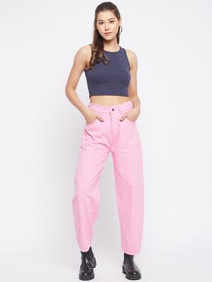 round neck solid crop top - 18402514 - Standard Image - 4