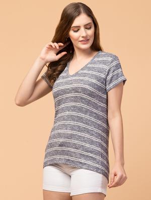 grey cotton lycra regular top - 18402678 - Standard Image - 2