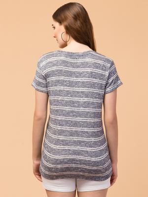 grey cotton lycra regular top - 18402678 - Standard Image - 3