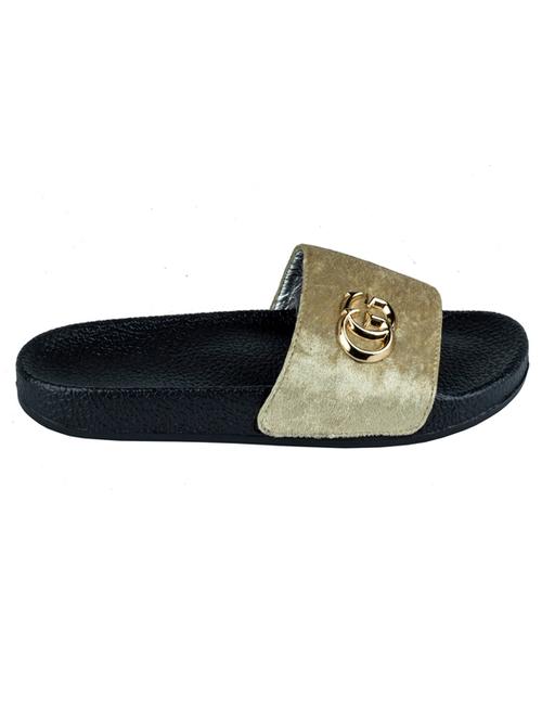 gold slip on flip flop - 18402696 - Standard Image - 1