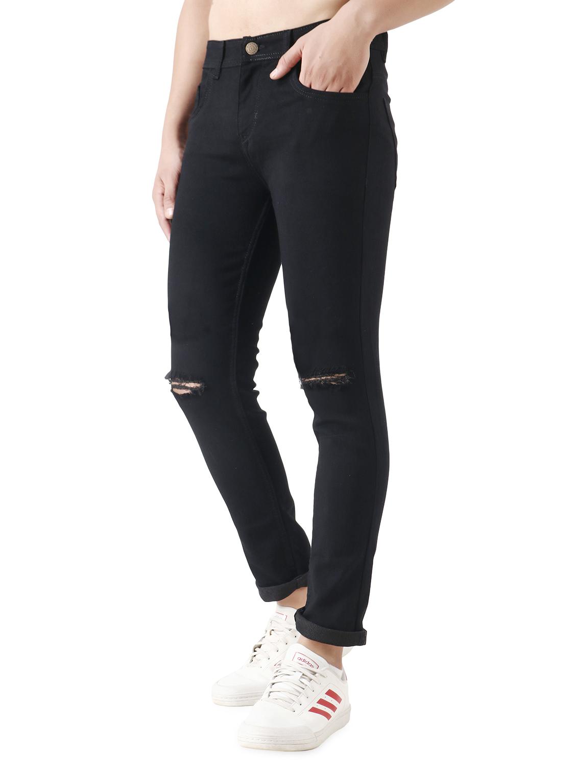 black slash knee denim jean - 18402901 - Zoom Image - 2