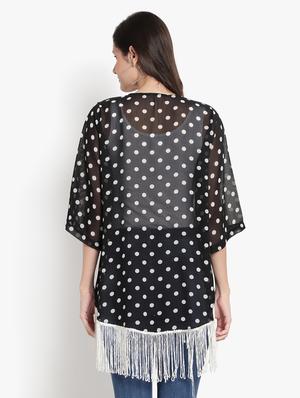 fringe hem polka dot shrug - 18403644 - Standard Image - 3