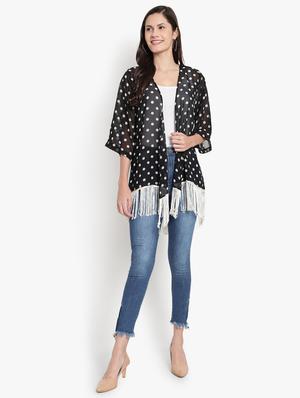 fringe hem polka dot shrug - 18403644 - Standard Image - 4