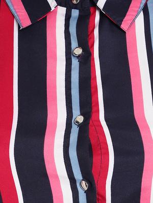 tie front striped a-line dress - 18403648 - Standard Image - 4